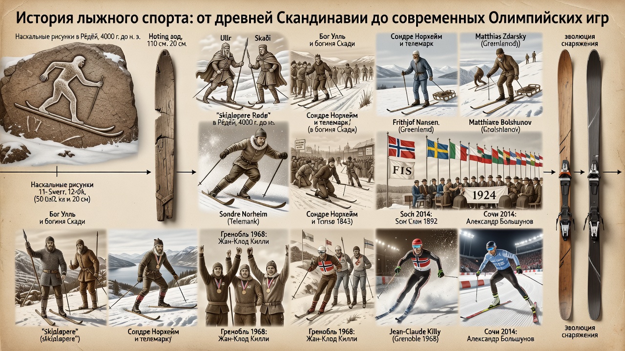 Лыжи лыжный спорт: История лыжного спорта от древней Скандинавии до современных Олимпийских игр