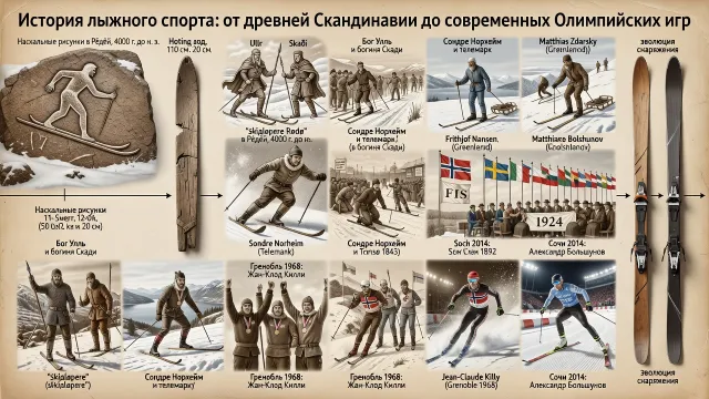 Лыжи лыжный спорт: История лыжного спорта от древней Скандинавии до современных Олимпийских игр